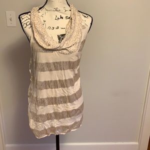 White House black market gold sequin shirt